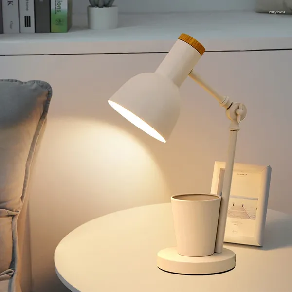 Tischlampen Klapplampe Stifthalter Augenpflege Plug-in-Modell LED Nacht Schlafzimmer Nachttisch Leseknopfschalter Dimmen 5W 12W