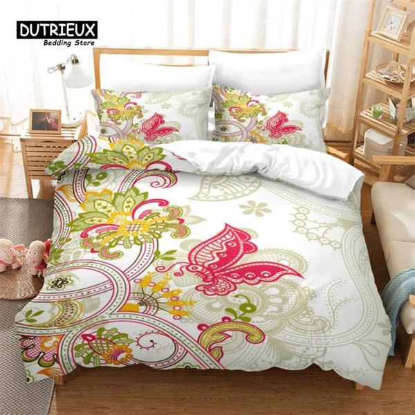 Set di biancheria da letto Copripiumino Mandala Set con stampa floreale geometrica Federe stile bohemien queen size per bambini Adulti Camera da letto decorativa