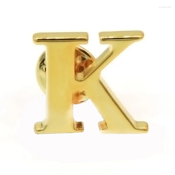 Broches de ouro letra inicial broche de alta qualidade clássico A-Z alfabeto banhado a ouro lapela pino feminino chapéu cachecol mochila crachá jóias