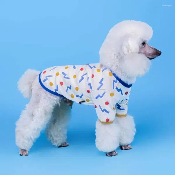 Vestuário para cães roupas para animais de estimação onda ponto padrão cosplay pele-amigável cachorrinho engrossado pulôver para o outono