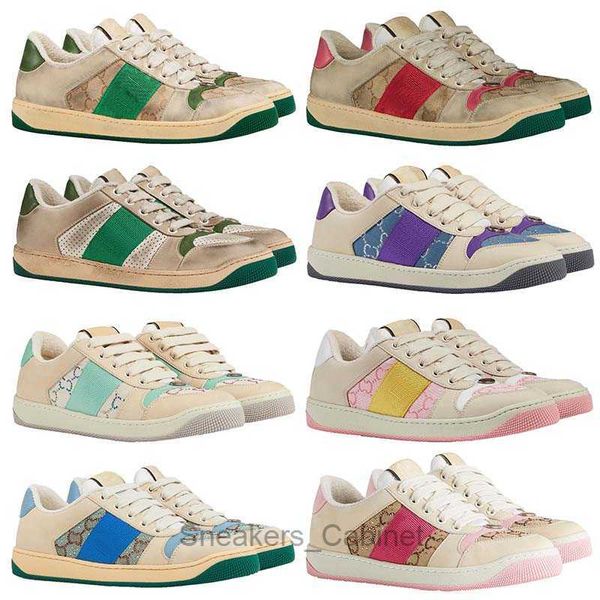 Scarpe designer coppie retrò sneaker in pelle genuina usate piccole scarpe sporche per scarpe versatili da tavolo versatili da uomo per uomini abbinati a tavolo da donna abbinati 93