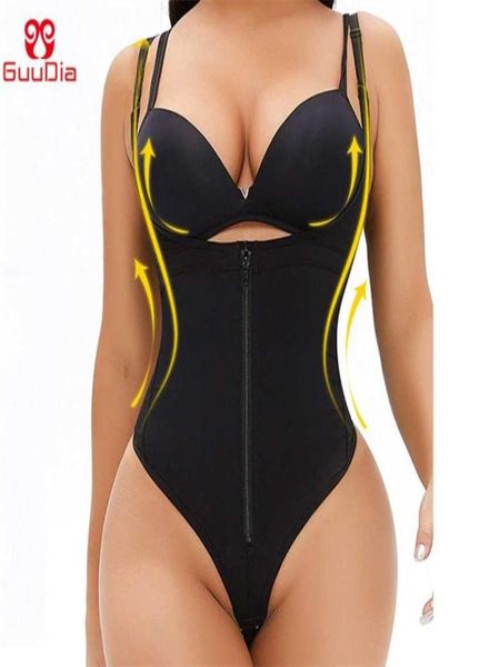 Guudia tanga shapewear 6xl shapers para mulheres controle de barriga fajas colombianas corpo zíper aberto busto terno 2202088420768