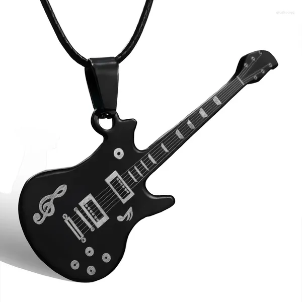 Pingente colares moda aço inoxidável guitarra colar para homens punk mulheres corda corrente 13 estilos menino feminino festa jóias presentes gargantilha