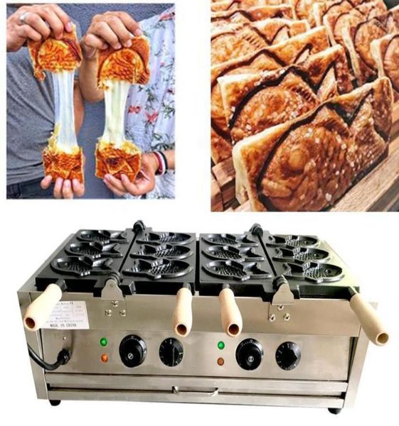 Ekmek üreticileri elektrikli taiyaki makinesi 6 adet balık kek waffle ızgara yapım17568568