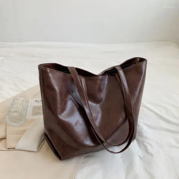 Borse a vita Foufurieux Borse in pelle PU da donna Moda Borsa a tracolla di grande capacità Borsa a tracolla con doppia tracolla di design retrò Donna Shopper Sac