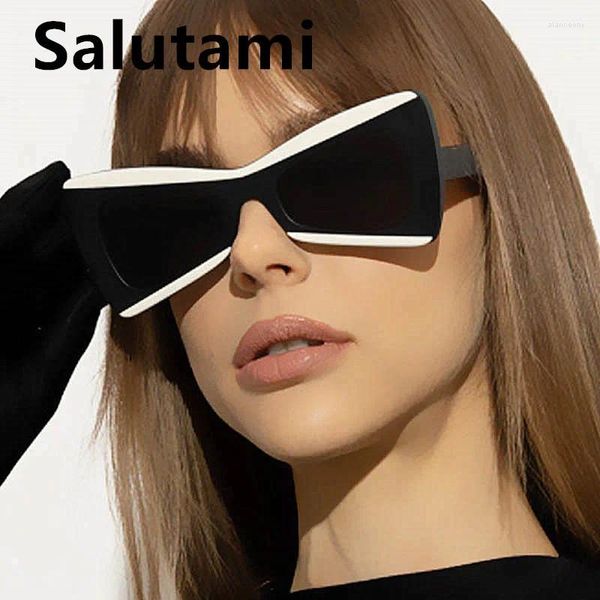 Óculos de sol triângulo borboleta olho de gato para mulheres moda vintage sripe óculos de sol de grandes dimensões feminino gradiente condução tons