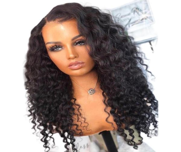 Черный, кудрявый, мягкий, 180, плотность, 26 дюймов, бесклеевой парик спереди, для чернокожих женщин с волосами младенца, естественная линия волос He2946798572660