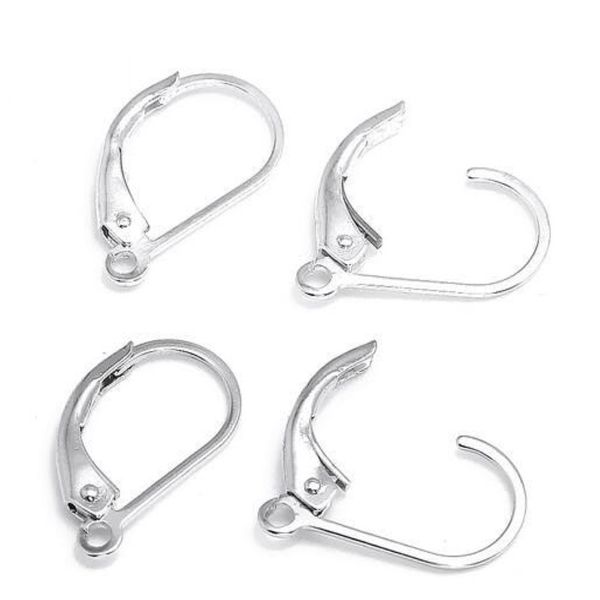 10 pz / lotto 925 orecchini in argento sterling fermagli ganci che trovano componenti per gioielli artigianali fai da te regalo 16mm W230250d