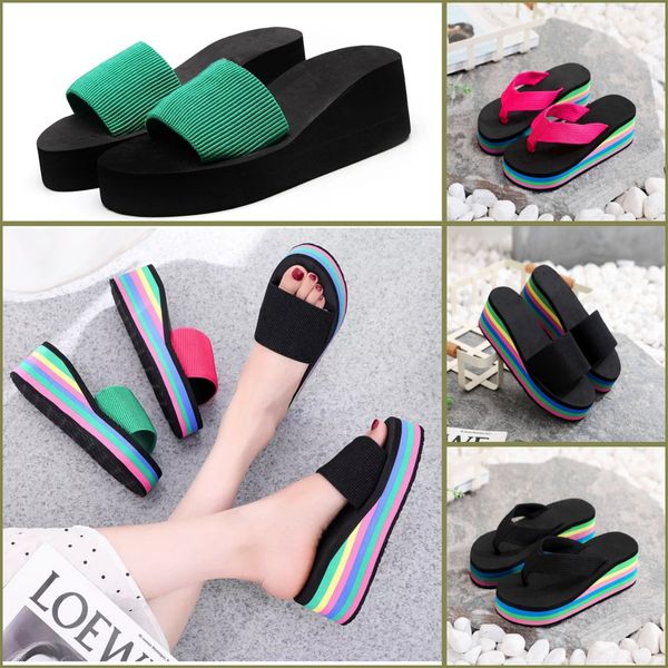 2024 GAI Damen Sandalen Hohe Qualität Damen Slides Kristall Kalb Freizeitschuhe gesteppte Plattform Sommer Strand Slipper Niedriger Preis