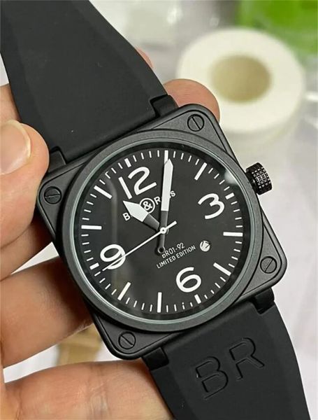 Designer Top AAA Super Herrenuhr Japanisches Quarzwerk Hochwertige Modeuhr Glocke Braunes Leder Schwarz Ross Gummi Armbanduhren Geschenk schön