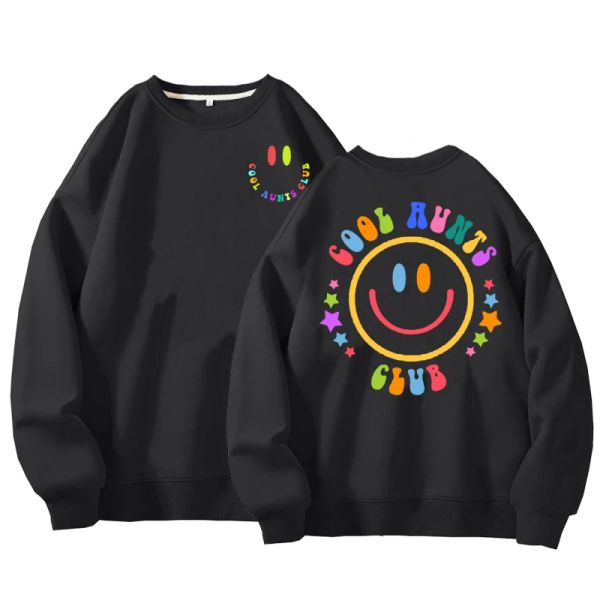 Spezza di felpe fresche zies club felpe da pentolo da donna oversize sweatshirt no hood primaverilo abbigliamento zia autunno mamma abbigliamento con cappuccio streetwear