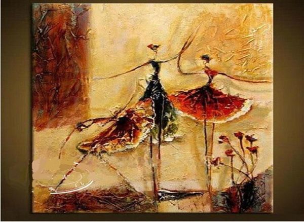 Ballerini di danza classica dipinti a mano moderni decorazioni da parete figure arte astratta pittura a olio su tela multi dimensioni disponibili sine6693115