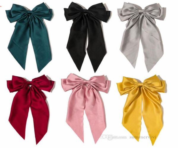 Ragazze Grandi Archi Forcine per nastri stile preppy per bambini Fiocco per capelli fermagli per bambini principessa barrette accessorio per capelli donna 83 pollici A73083685204