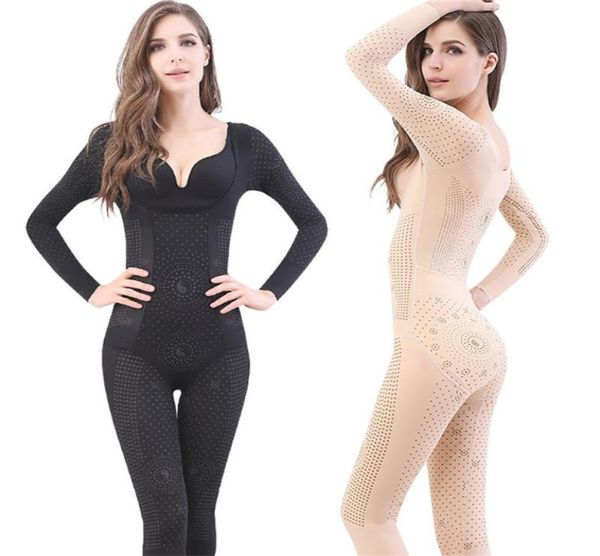 Postpartale Bauch Abnehmen Unterwäsche Langarm Body Ganzkörper Shapewear Frauen Bauch Shaper Weibliche Reduzierung Shapers Y2007065660522