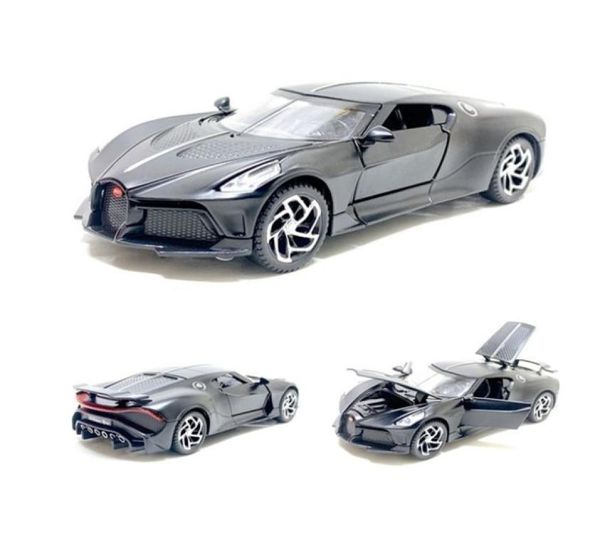 132 neue Bugatti La Voiture Noire Modell Spielzeug Sportwagen Legierung Druckguss Zurückziehen Sound Licht Supercar Spielzeug Fahrzeug Kinderspielzeug X01026647899