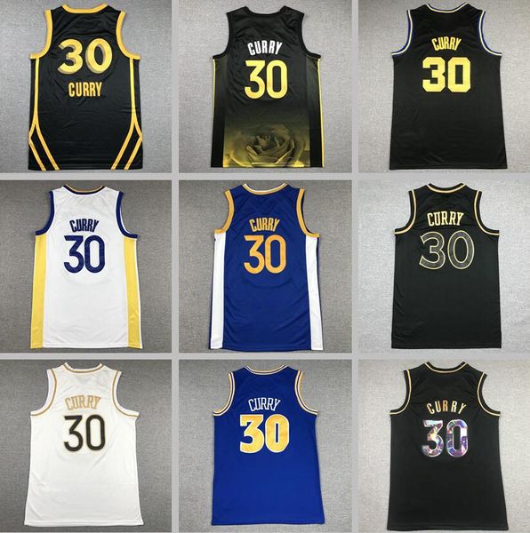 Basketball-Trikots Stephen Curry Gelb Schwarz Weiß 2024 City-Trikot Herren Damen Jugend S-XXL Sport-Trikot