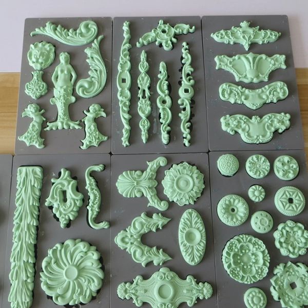 Moldes de silicone para fondant, 27 estilos, açúcar, artesanato, ferramentas de bolo, decoração de casa, utensílios de cozinha, arte vintage, argila 240226