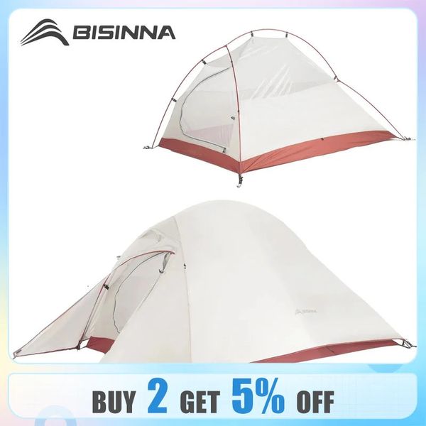 Bisinna ultraleve barraca de acampamento mochila tenda 20d náilon impermeável ao ar livre caminhadas barraca de viagem ciclismo tenda 1-2 pessoa 240223