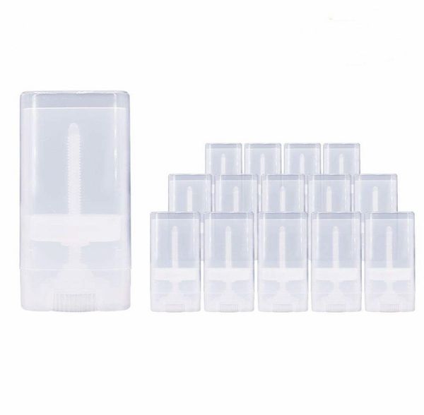 25 pz Bianco Nero Trasparente Vuoto Ovale Piatto Balsamo per le labbra Tubi di Plastica Solido Profumo Deodorante Stick Contenitori5944780