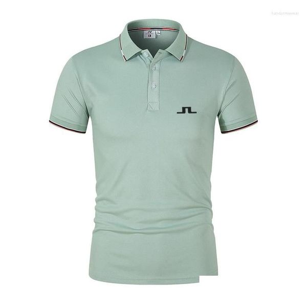 Polos masculinos verão s marca de moda homens camisas de golfe manga curta camisa respirável tops homens negócios casual desgaste entrega entrega vestuário dhpfp