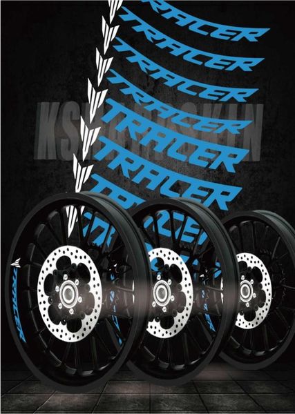 Novo criativo pneu logotipo folha acessórios do carro motocicleta adesivos legal anel interno personalidade reflexivo decalques decorativos para yamah2971161