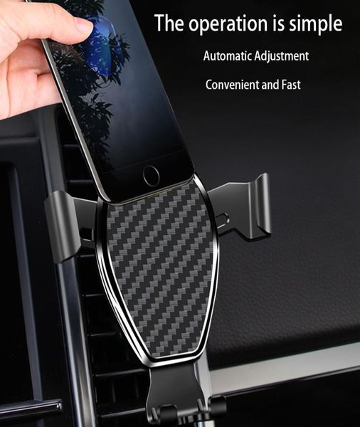 Automobile Car Air Outlet Phone Holder Clip Design Superficie in fibra di carbonio Adatto per la maggior parte delle dimensioni Compatibile con tutti gli Apple iPhone A4723573