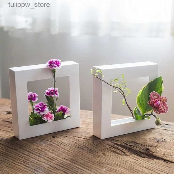 Vasen Fotorahmen Blumentopf Wohnzimmer Wandbehang Desktop Japanische Ikebana Kunststoff Pflanze Anordnung Werkzeuge L240309