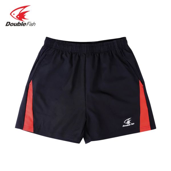 Polo double fish Pantaloncini sportivi da uomo donna nero da ping pong abbigliamento allenamento fondo squadra DF22001