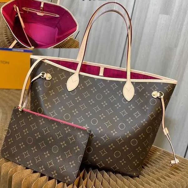 Borsa a tracolla classica 7a Borsa shopper firmata Borsa Never da donna Tote Bag in tela con fiori rivestiti Borsa marrone Borsa intera Borsa a tracolla da donna Borsa a tracolla con cerniera