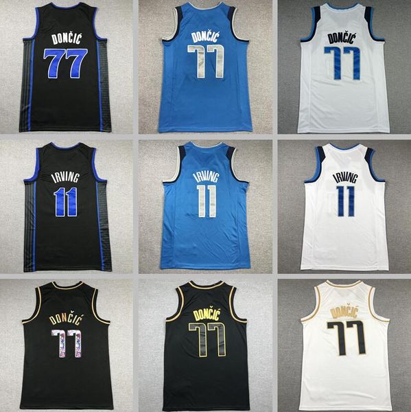 Basketball-Trikots Kyrie Irving blau schwarz weiß 2024 City-Trikot Herren Damen Jugend S-XXL Sport-Trikot