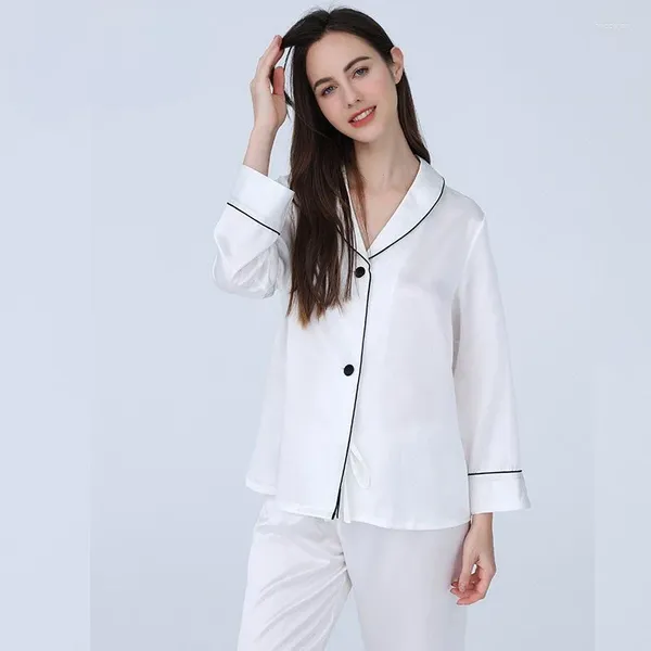 Pijamas femininos na moda personalizar atacado seda luxo longo casa usar pijamas reduzir fricção anti-envelhecimento conjunto de robe de noite