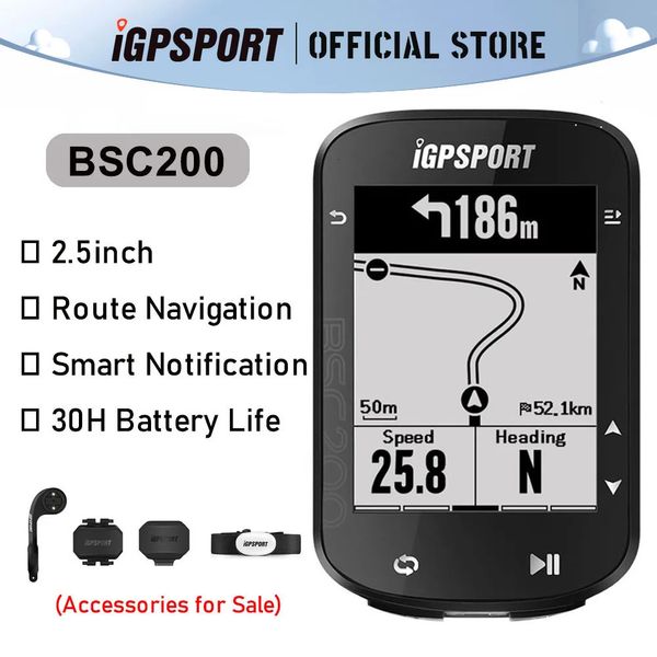 Igpsport bsc200 bicicleta computador ciclismo odômetro sem fio gps velocímetro bluetooth formiga sensor de velocidade navegação rota 240307