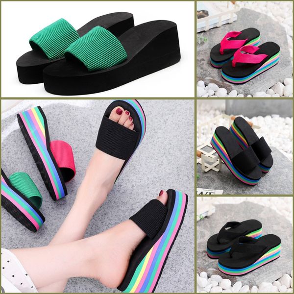 2024 gai sandálias femininas de alta qualidade slides cristal bezerro couro sapatos casuais plataforma acolchoada verão praia chinelo baixo preço