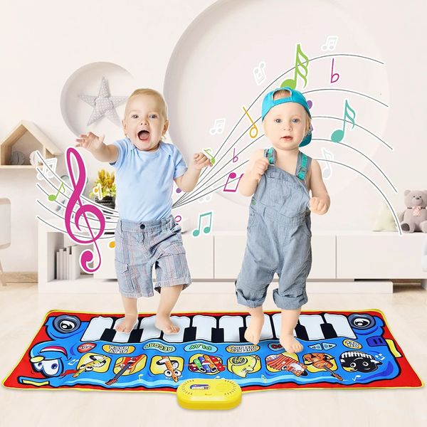 Cartoon Musikmatte Tastatur Klavier Spielmatte Instrumente Klänge Intelligenz Entwicklung Musikspielzeug Montessori Spielzeug Kinder Geschenk 240226