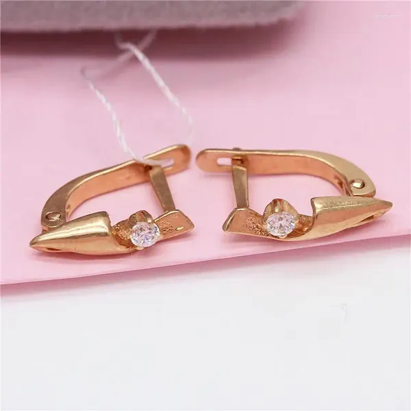Baumelnde Ohrringe 585 Lila Gold Edelstein Ohrschnalle Einfacher geometrischer japanischer und koreanischer Stil Klassisch für Frauen 14K Rosenschmuck