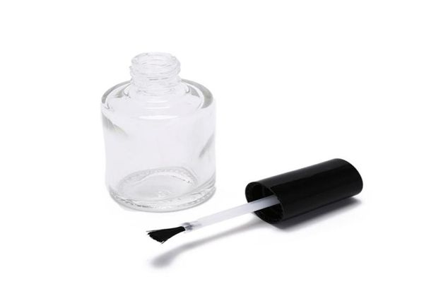 2021 5ml formato redondo recarregável vazio vidro transparente garrafa de esmalte para arte de unha com escova tampa preta5440546