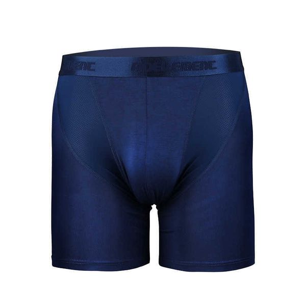 Intimo da uomo sportivo da corsa con foro in rete di ghiaccio più gamba lunga antiusura Boxer modali pantaloni a gamba lunga T240309