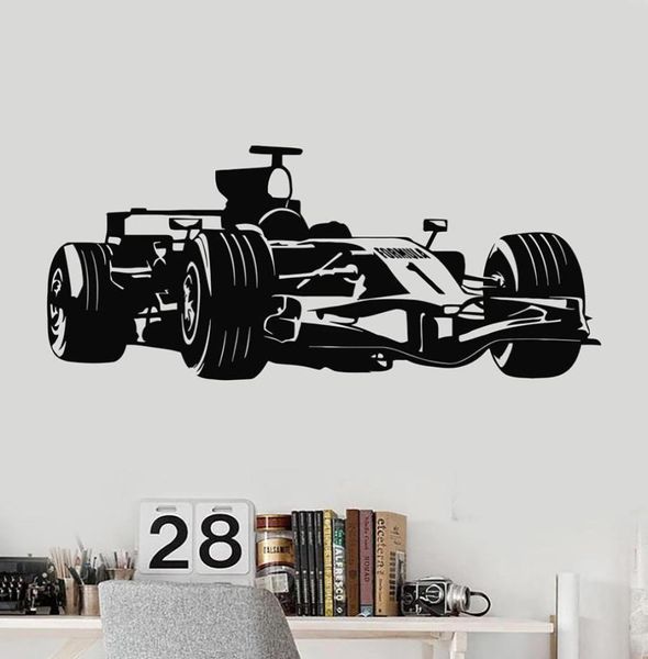 Formula 1 Auto da corsa Garage Decor Camera dei bambini Adesivo per soggiorno Adesivi murali per Baby Room Boy Grande murale C666 2012026066110