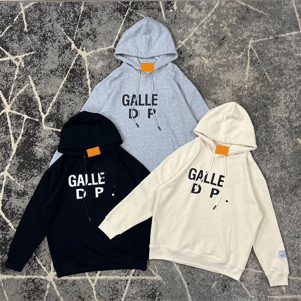 2024 Siyah Erkek Kadın Hoodie Tasarımcısı Cpullover Galerisi Askion Pure Pamuk 460g Malzeme Kazak ABD Toptan Fiyat Sporları