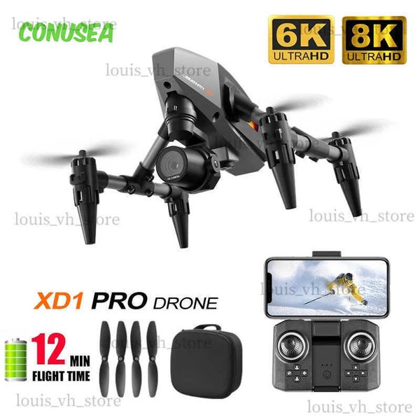 Elektrik/RC Uçak XD1 Dron Mini Drone Drone Kameralı HD 4K 8K Quadcopter FPV WiFi Uçak Uzaktan Kumanda Helikopteri Çocuklar İçin Noel Hediyeleri T240309