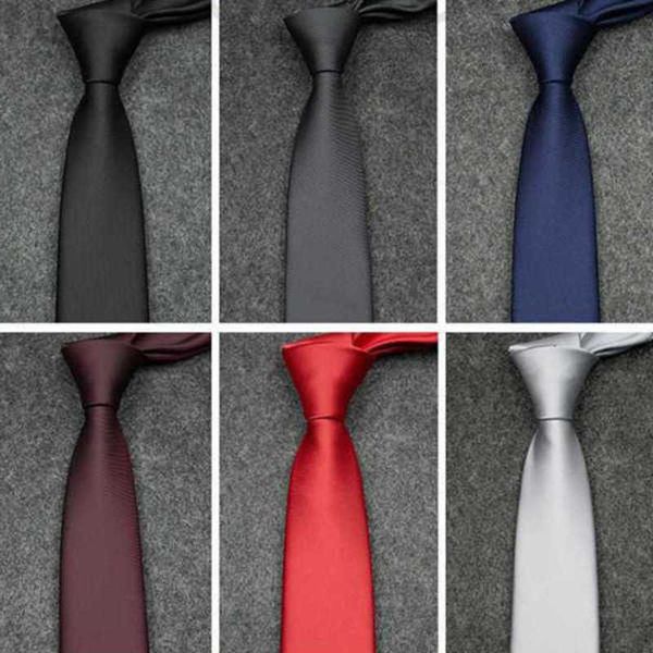Cravatte Designer Formale Affari Lavoro Studente professionista Edizione coreana Moda stretta Sposo Matrimonio Nero Solido 8 cm 6 cm Cravatta da uomo 2VPR