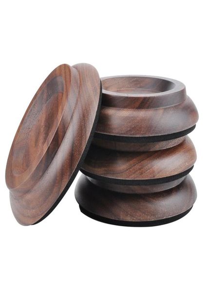 Set di 4 tazze per rotelle per pianoforte verticale Piedini in legno di noce nera Tappetino per pavimento in legno Protezione antiscivolo per tappeti Marrone scuro3411633