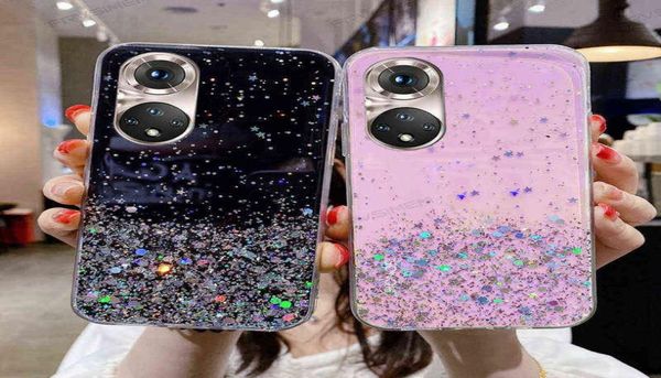 Brilhante Bling Glitter Star Clear Soft Phone Case Capa para HUAWEI HONOR 50 50 Lite 50Lite Nova 9 W2203123873263