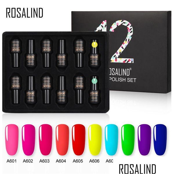 Kit per nail art Set per manicure Neon Gel Polish Vernici ibride 12 Pz / lotto Uv Led Lacca semipermanente Base superiore per kit Consegna a goccia Dh58Y