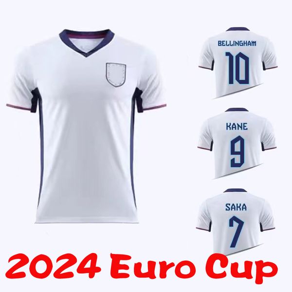 23 24 25 Jerseys de futebol da Inglaterra Saka Foden Bellingham Rice Sterling Grealish Seleção Nacional Kane Kit Kit de camisa vermelha Camisas brancas Blue Men Kids Kits Kits