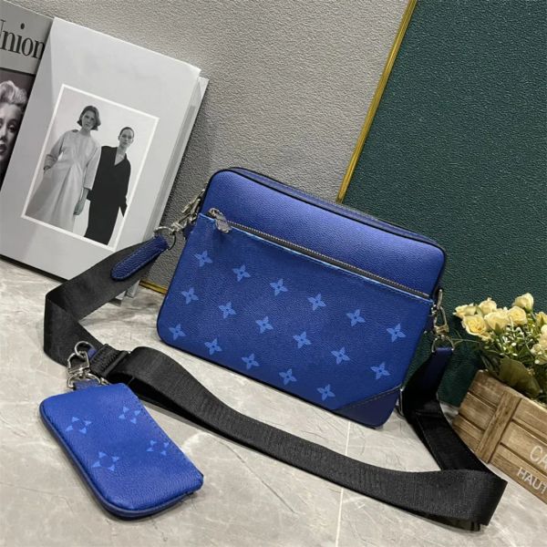 Männer Designer Bag Messenger Bag Crossbody Handtasche 3pcs Trio Women Classic Tote Tasche Rucksack Brieftasche Emed Umhängetaschen 69443 45320