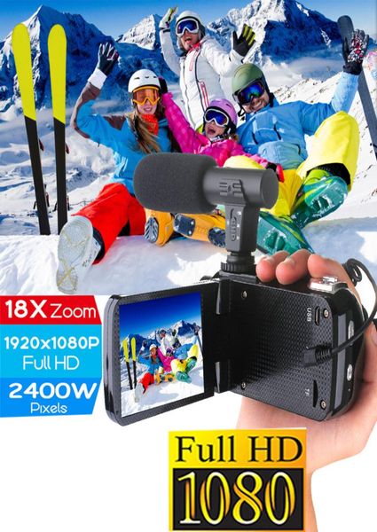 Videocamera professionale 4K HD Videocamera per visione notturna Fotocamera touch screen LCD da 30 pollici Fotocamera con zoom digitale 18X con microfono2129149