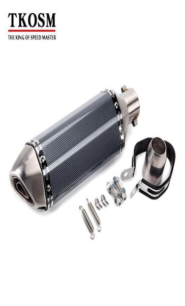 Tkosmracing universal akrapovic motocicleta tubo de escape moto silenciador com removível db assassino gy6 cbr125 cb400 cb600 yzf2590090