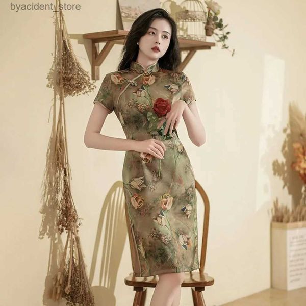 Urban Sexy Kleider, Vintage-Kleid für Damen, Streetwear, Damenbekleidung, Party, chinesischer Cheongsam, Qipao, modische Kleidung, lässig, elegant, Ethno-Stil, L240309