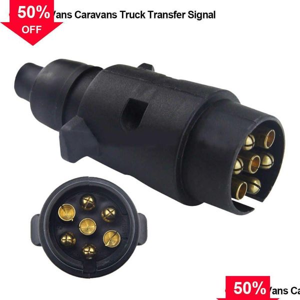 Anderes Innenzubehör Neuer 7-poliger 12-V-Europäischer Anhängersteckdosen-Anhängerkupplungs-Elektrik-Anschlussadapter für Wohnmobil-LKW Cara-Übertragungssignal Dhsz6